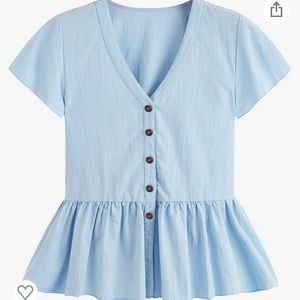 Ruffle Hem Peplum Blouse